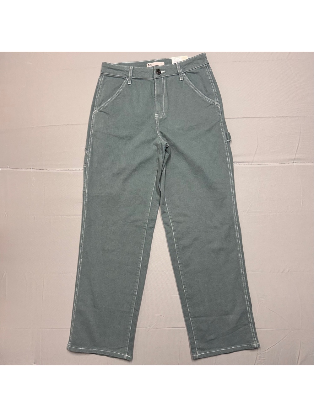 Sonoma Kayak Green High Rise Carpenter Utility Pants NWT Size 9 29x30